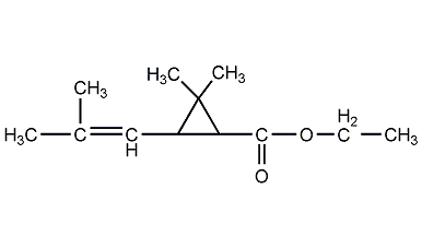 Structural formula of ethyl chrysanthemate